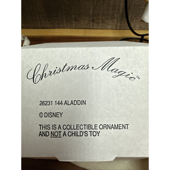 Vintage Disney Grolier Christmas Magic Ornament Aladdin In Box - Picture 4 of 4
